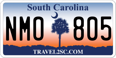 SC license plate NMO805