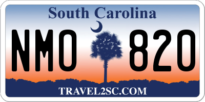 SC license plate NMO820