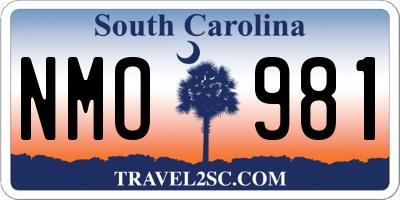 SC license plate NMO981