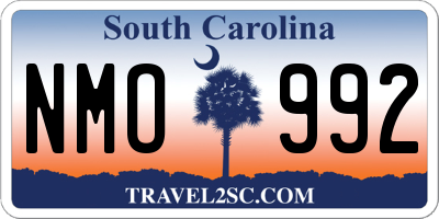 SC license plate NMO992