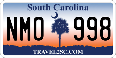 SC license plate NMO998