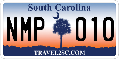 SC license plate NMP010