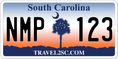 SC license plate NMP123