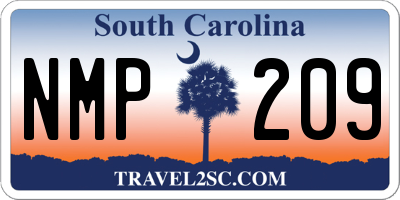 SC license plate NMP209