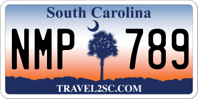 SC license plate NMP789