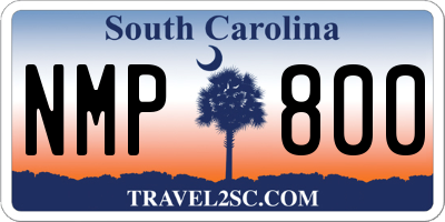 SC license plate NMP800