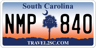 SC license plate NMP840
