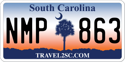 SC license plate NMP863