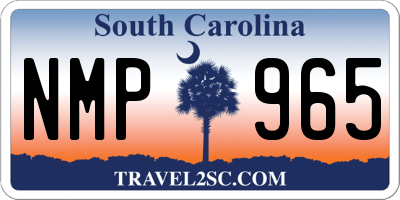 SC license plate NMP965