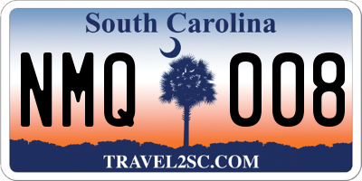 SC license plate NMQ008