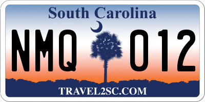 SC license plate NMQ012