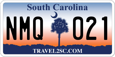 SC license plate NMQ021