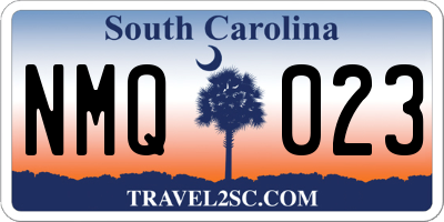 SC license plate NMQ023