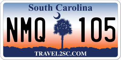 SC license plate NMQ105