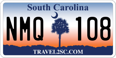 SC license plate NMQ108