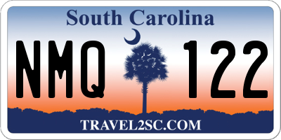 SC license plate NMQ122
