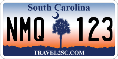 SC license plate NMQ123