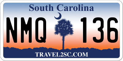 SC license plate NMQ136
