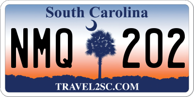 SC license plate NMQ202