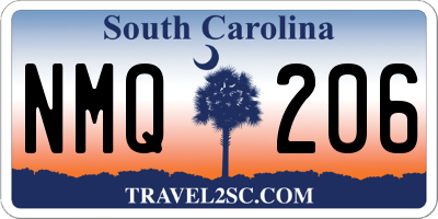 SC license plate NMQ206