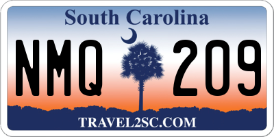 SC license plate NMQ209