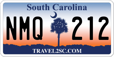 SC license plate NMQ212