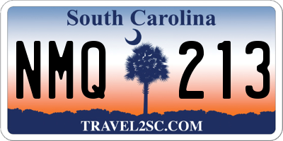 SC license plate NMQ213