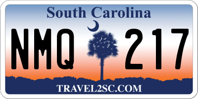 SC license plate NMQ217