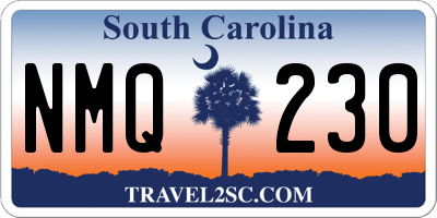 SC license plate NMQ230