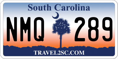 SC license plate NMQ289