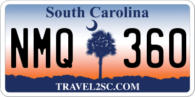 SC license plate NMQ360