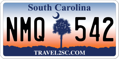 SC license plate NMQ542