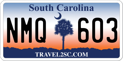 SC license plate NMQ603