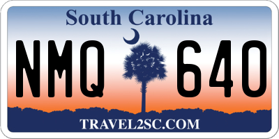 SC license plate NMQ640