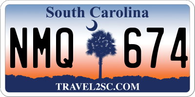 SC license plate NMQ674