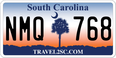 SC license plate NMQ768
