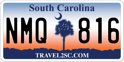 SC license plate NMQ816