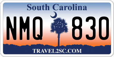 SC license plate NMQ830