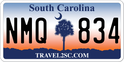 SC license plate NMQ834