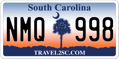 SC license plate NMQ998