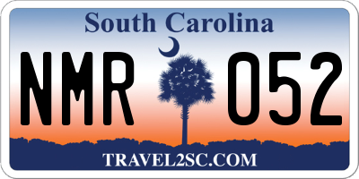 SC license plate NMR052