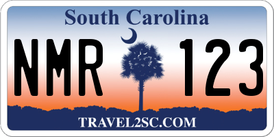 SC license plate NMR123