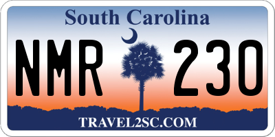 SC license plate NMR230