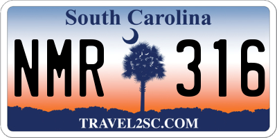 SC license plate NMR316