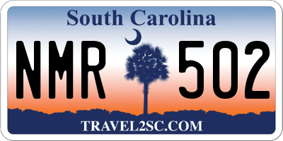 SC license plate NMR502