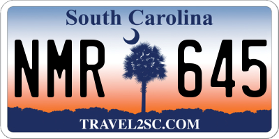 SC license plate NMR645