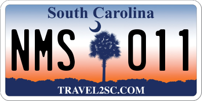 SC license plate NMS011