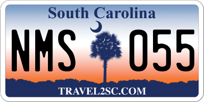 SC license plate NMS055