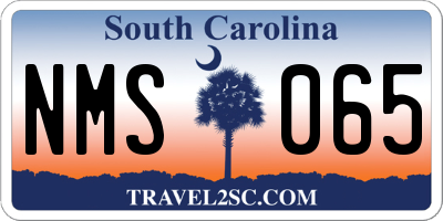 SC license plate NMS065