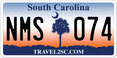 SC license plate NMS074
